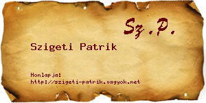 Szigeti Patrik névjegykártya