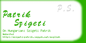 patrik szigeti business card